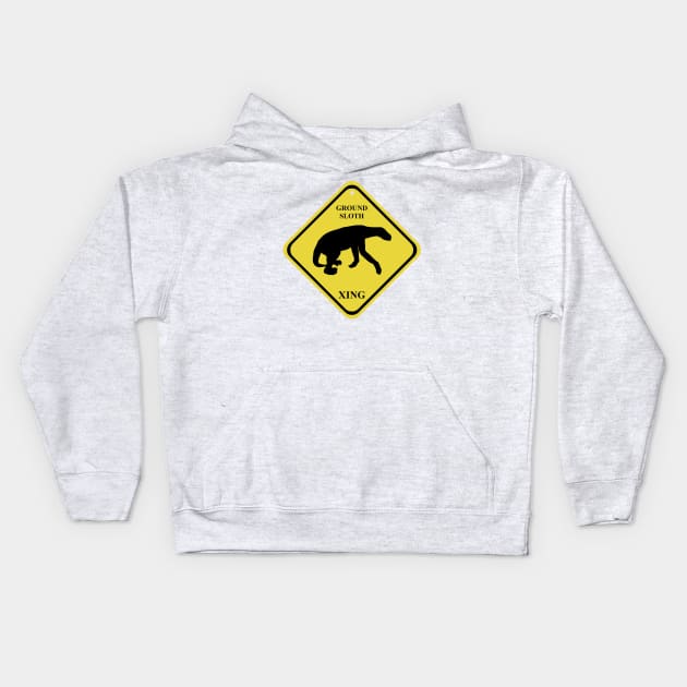 Ground Sloth XING Kids Hoodie by WSnyder Paleo Designs